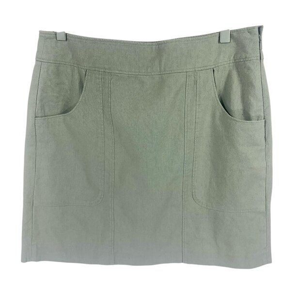 short linen cotton mini skirt women khaki color size 10 MEXX - Picture 7 of 9
